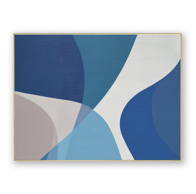Abstract Blue Geometric Canvas Art