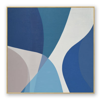 Abstract Blue Geometric Canvas Art