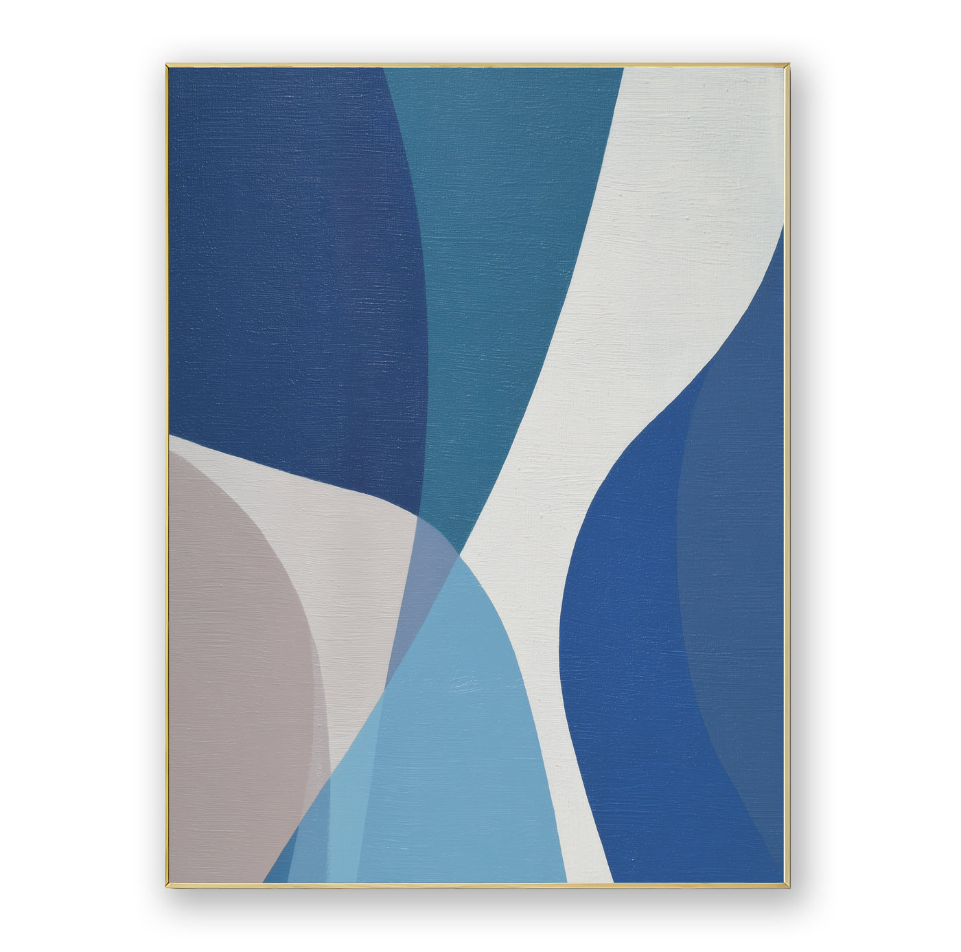 Abstract Blue Geometric Canvas Art