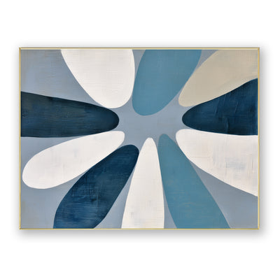 Abstract Blue Geometric Canvas Art