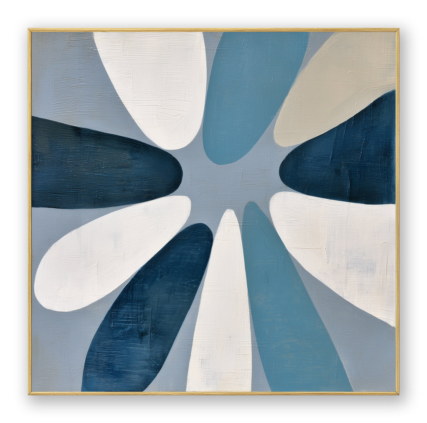 Abstract Blue Geometric Canvas Art