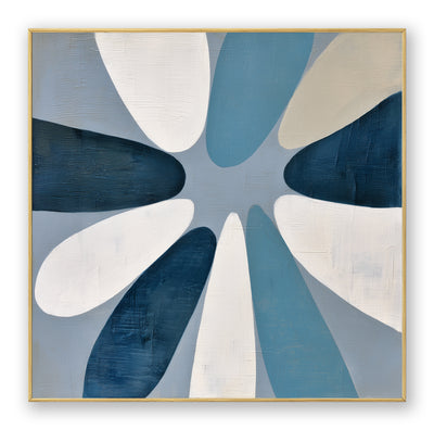 Abstract Blue Geometric Canvas Art