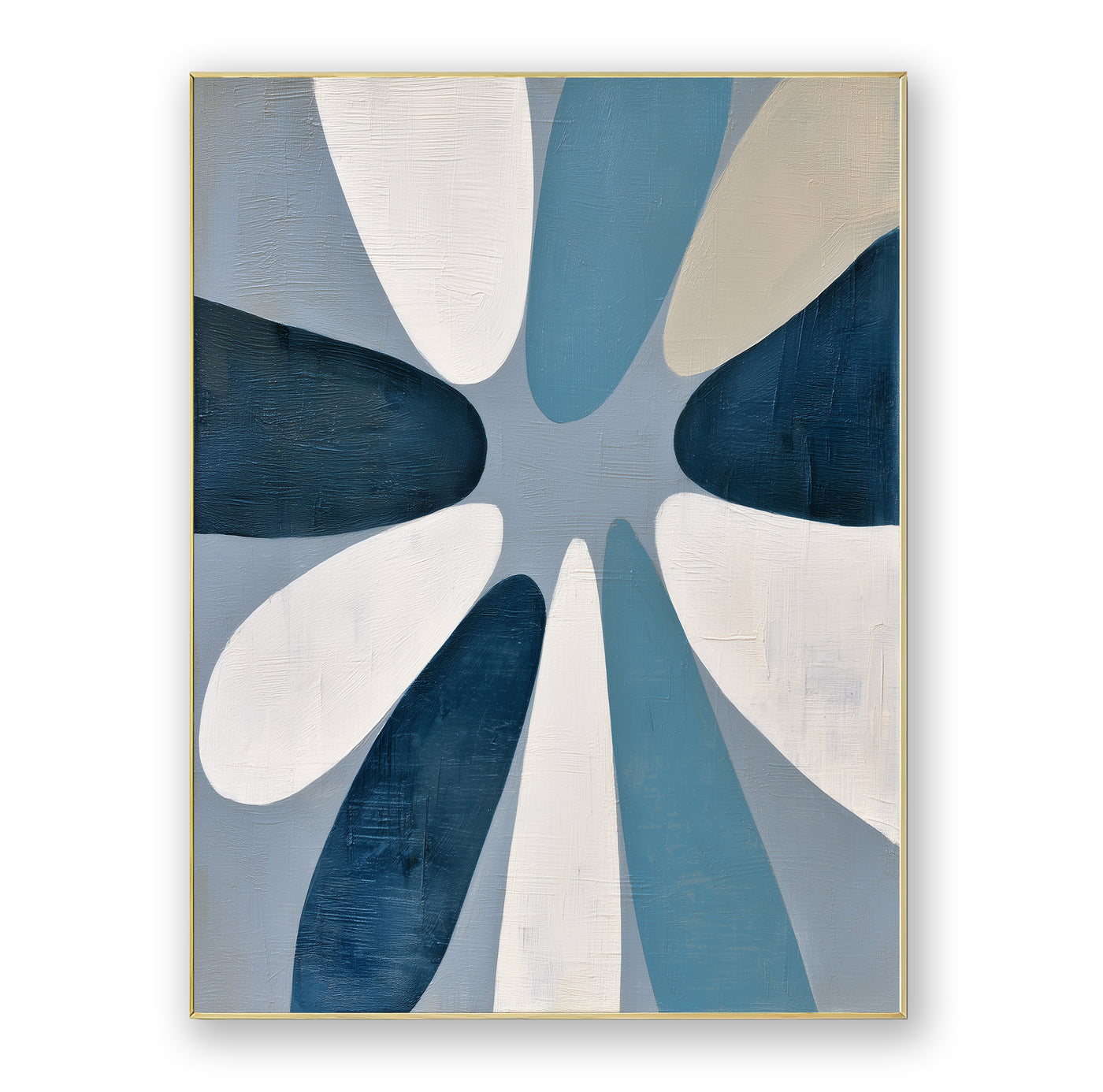 Abstract Blue Geometric Canvas Art