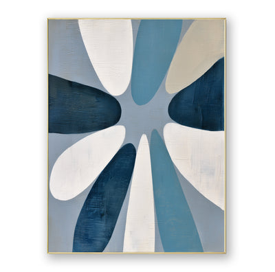 Abstract Blue Geometric Canvas Art