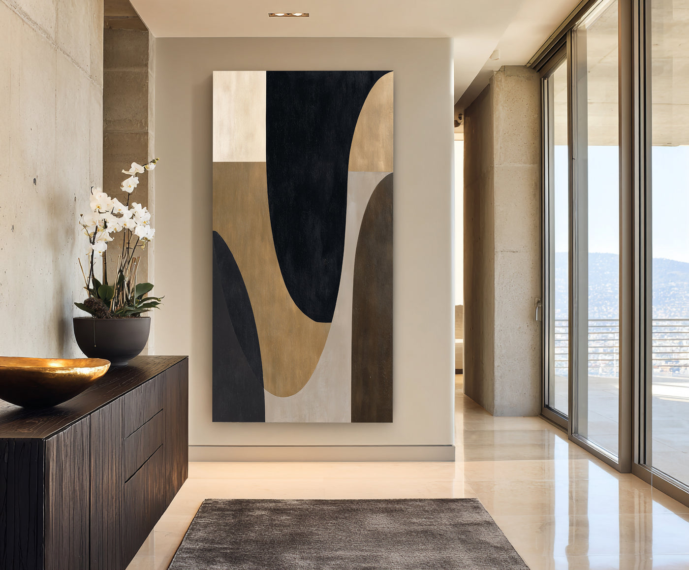 Abstract Black Gold Canvas Art