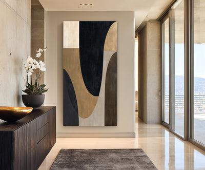 Abstract Black Gold Canvas Art
