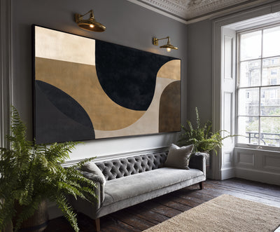 Abstract Black Gold Canvas Art