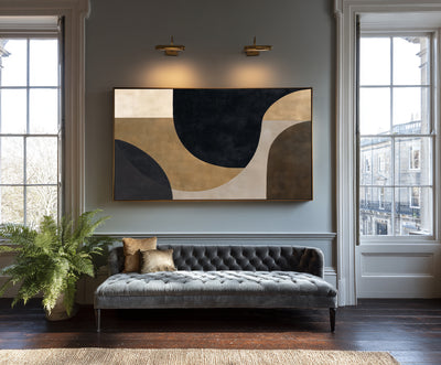 Abstract Black Gold Canvas Art