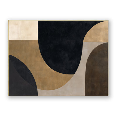 Abstract Black Gold Canvas Art
