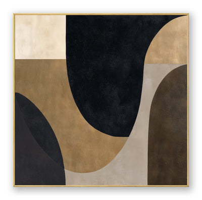 Abstract Black Gold Canvas Art