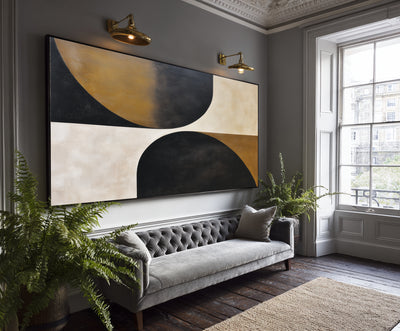 Abstract Black Gold Canvas Art