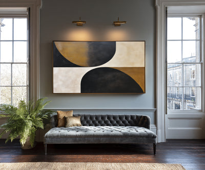 Abstract Black Gold Canvas Art