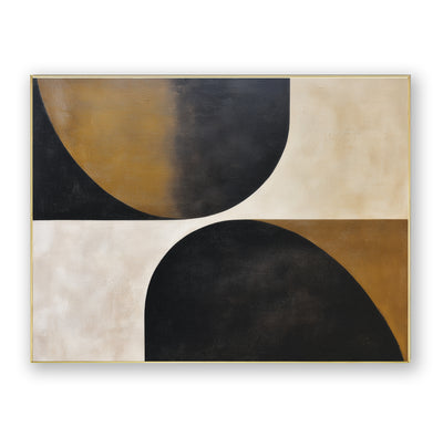 Abstract Black Gold Canvas Art