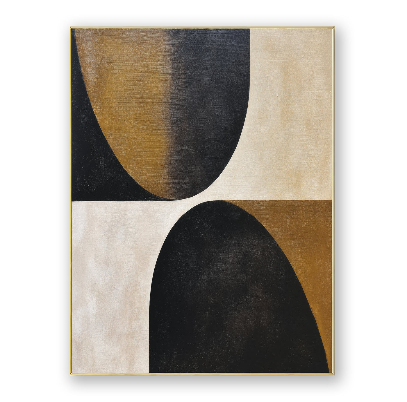 Abstract Black Gold Canvas Art