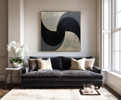 Abstract Black Gray Canvas Art