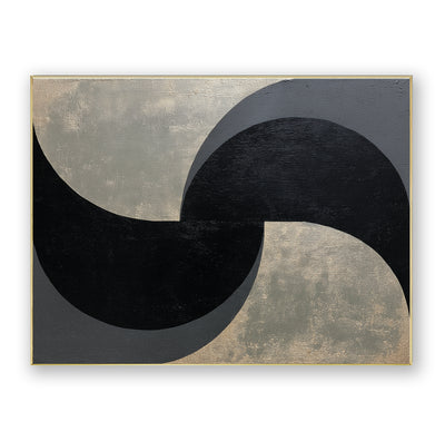 Abstract Black Gray Canvas Art