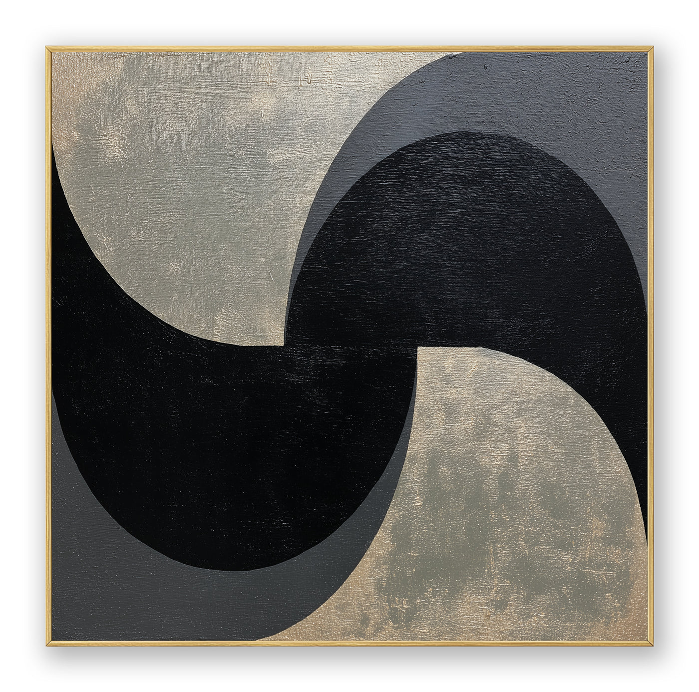 Abstract Black Gray Canvas Art