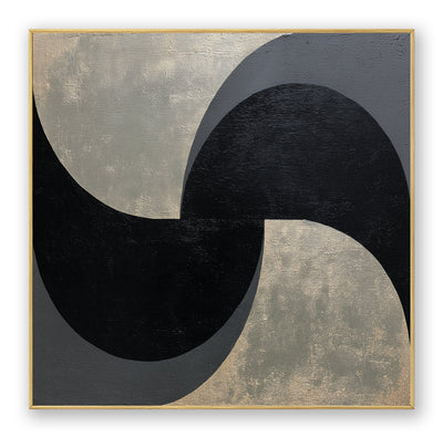Abstract Black Gray Canvas Art
