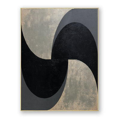 Abstract Black Gray Canvas Art