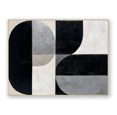 Abstract Black Gray Canvas Art