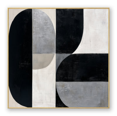Abstract Black Gray Canvas Art