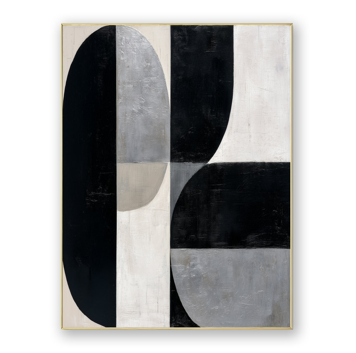 Abstract Black Gray Canvas Art