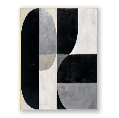 Abstract Black Gray Canvas Art