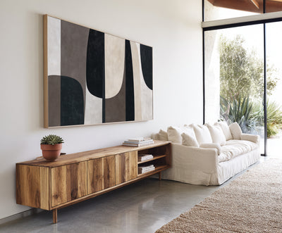 Abstract Black Beige Canvas Art
