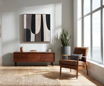 Abstract Black Beige Canvas Art