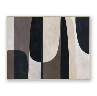 Abstract Black Beige Canvas Art