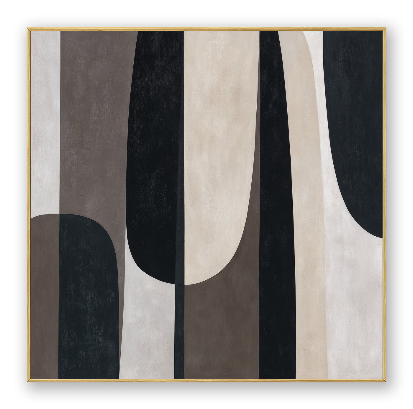 Abstract Black Beige Canvas Art