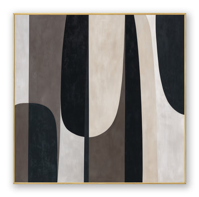 Abstract Black Beige Canvas Art