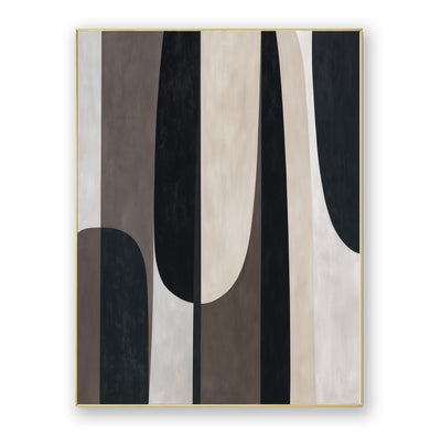 Abstract Black Beige Canvas Art