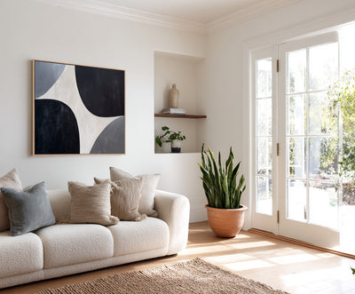 Abstract Black Gray Canvas Art