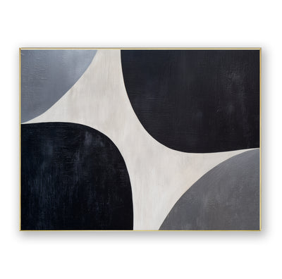 Abstract Black Gray Canvas Art