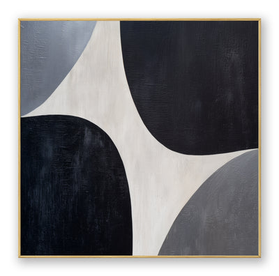 Abstract Black Gray Canvas Art