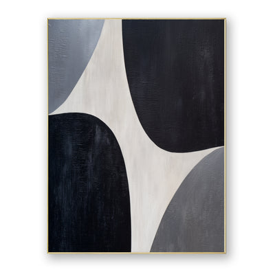 Abstract Black Gray Canvas Art