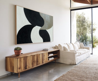 Abstract Black Beige Canvas Art