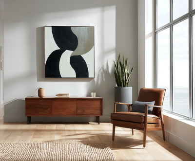 Abstract Black Beige Canvas Art