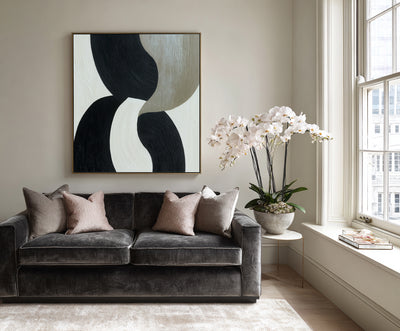 Abstract Black Beige Canvas Art