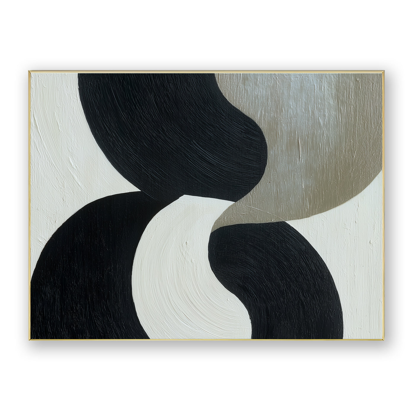 Abstract Black Beige Canvas Art
