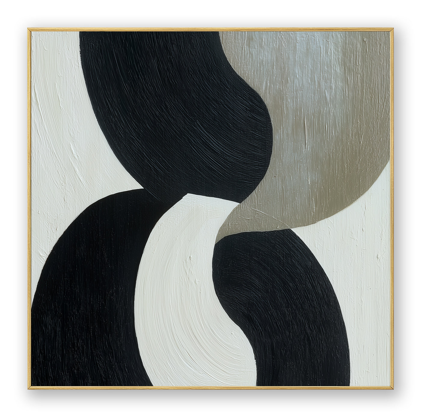 Abstract Black Beige Canvas Art
