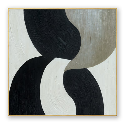 Abstract Black Beige Canvas Art