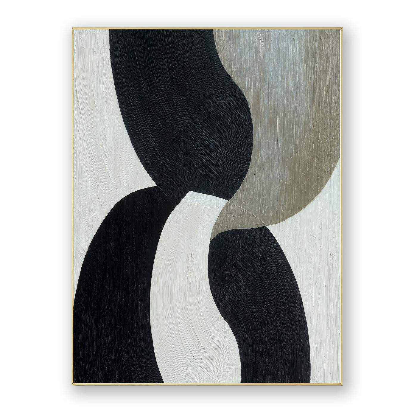 Abstract Black Beige Canvas Art
