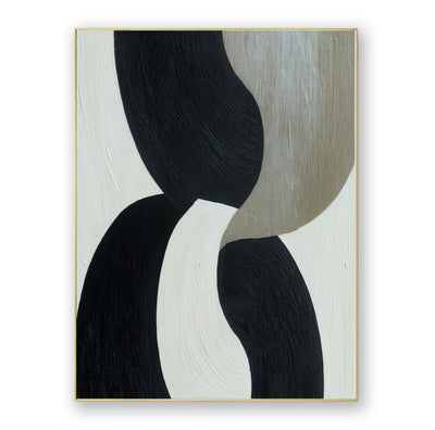 Abstract Black Beige Canvas Art