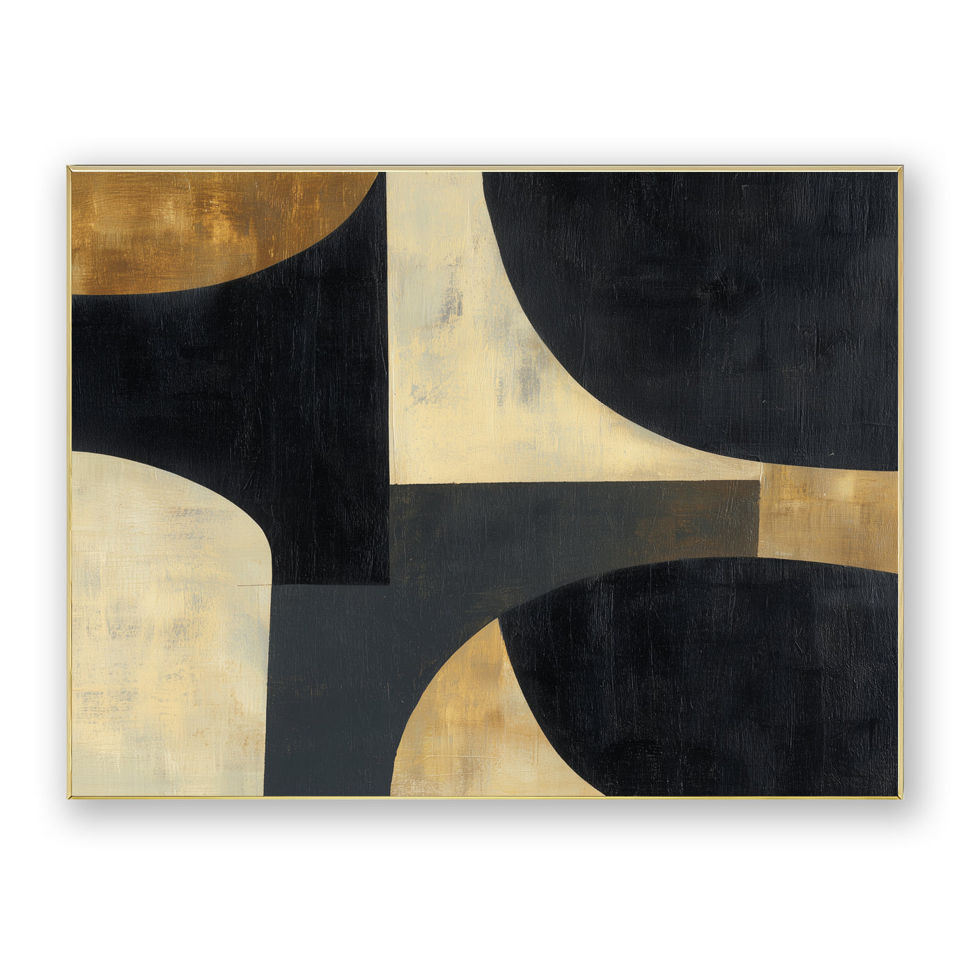 Abstract Black Gold Canvas Art