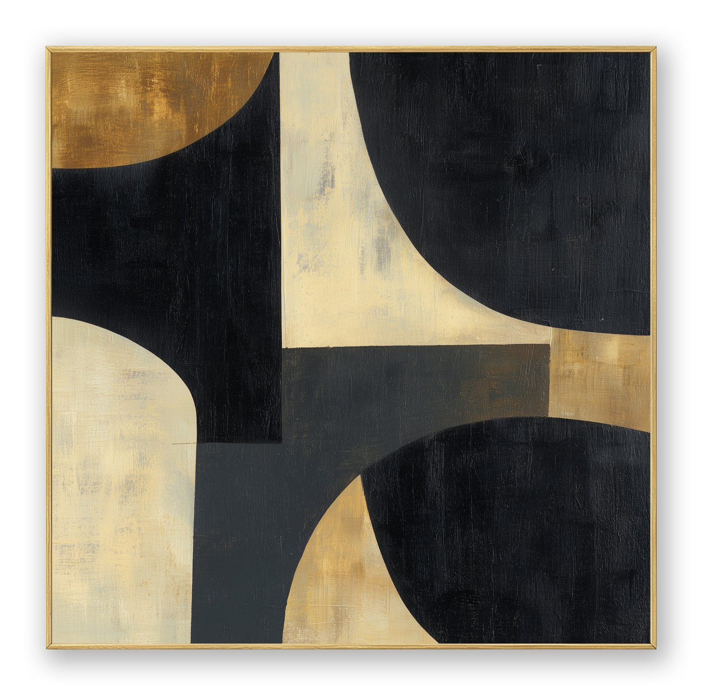 Abstract Black Gold Canvas Art