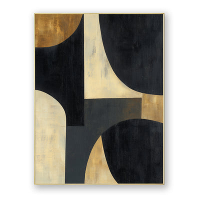 Abstract Black Gold Canvas Art