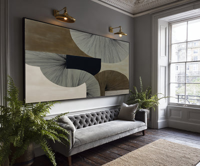 Abstract Black Beige Canvas Art