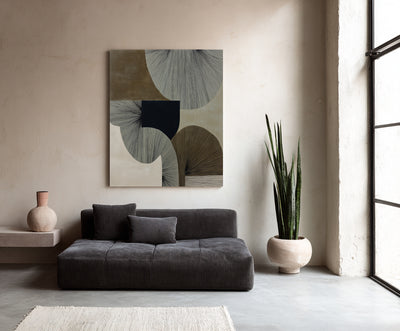 Abstract Black Beige Canvas Art